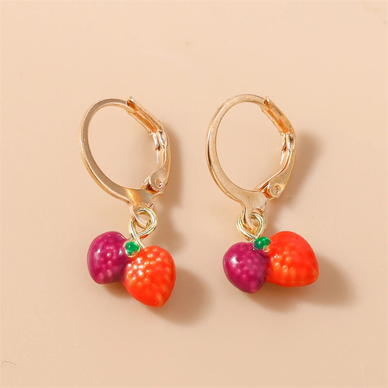 Modische Frucht-Ohrringe für Damen, Erdbeere, Apfel, Mais, Chili, Hängeohrringe, Mädchen, Party, Festival, Schmuck, Geschenke – Detail 15