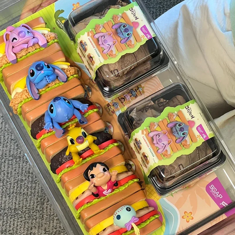 Disney Lilo & Stitch Sandwich Stacking Blind Box Toys Anime Figure Mystery Box Tabletop Ornaments Collection Girl Surprise Gifts