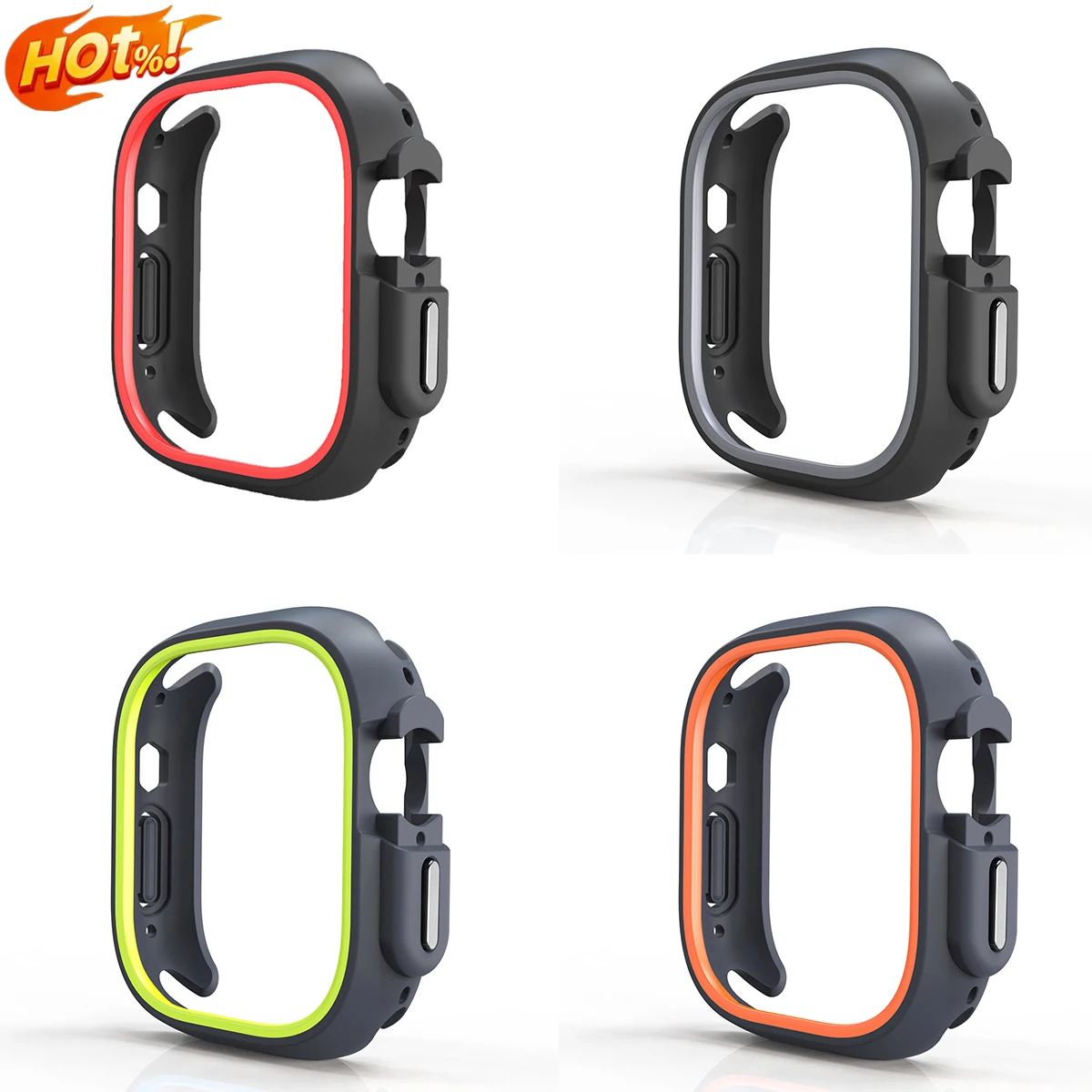 TPU-Hülle für Apple Watch Ultra 3 2 49mm 11 10 46mm 42mm Schützende Stoßfänger-Schale für iWatch Series 9 8 7 6 SE 5 4 44mm 45mm 41mm