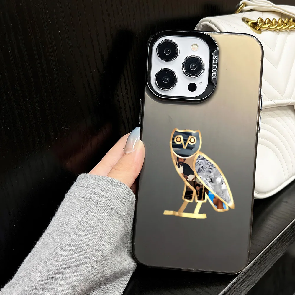 D-Drake O-OvO OWL Fashion Phone Case For Samsung Galaxy S24 S23 S22 Plus Ultra FE A71 A55 A54 A53 Laser Cover IMD Color