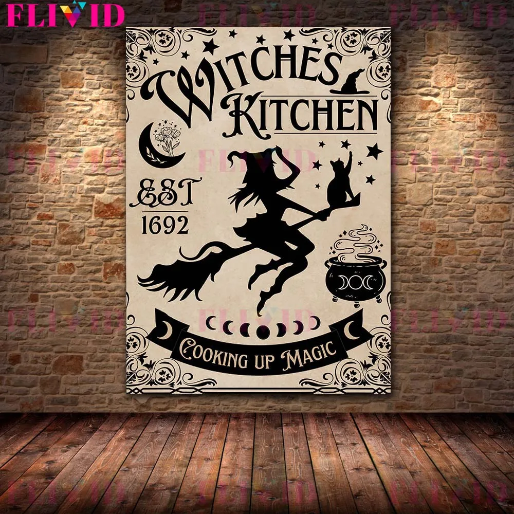 وثنية الفن الساحرة مكنسة متجر الفن طباعة الساحرات الصيدلي الرسم على لوحات القماش الجدارية الساحر فورتشن ملصق وطباعة ديكور