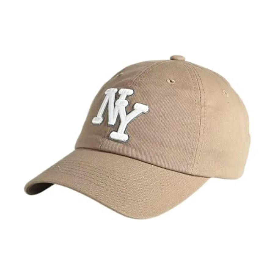 

NY 3D Embroidered Cotton Dad Hat New York Baseball Cap, Adjustable Metal Buckle Strap, Unstructured Low-Profile Style