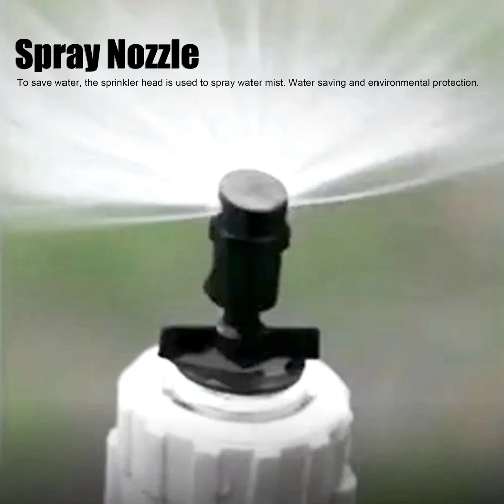30PCS Durable G1/2 Male Thread Sprinkler Nozzle PP 180 Degree Micro Sprinkler Head Black Fan Spray Nozzle Backyard Cooling