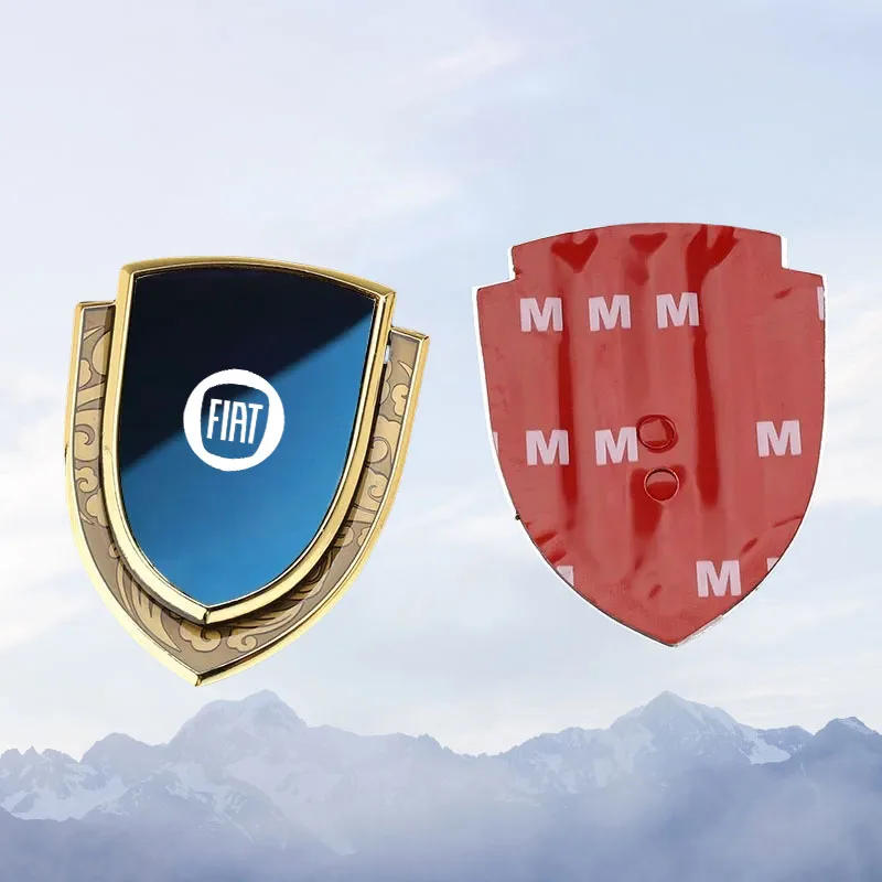 Logotipo de escudo de Metal 3D para guardabarros de coche, pegatina trasera lateral para Fiat 500 Grande Punto UNO Tipo Stilo Palio Astra Bravo