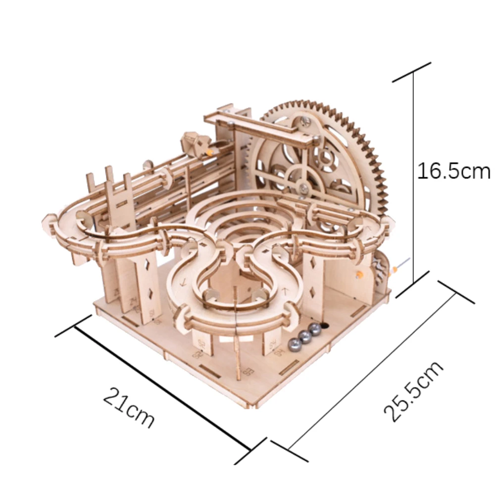 3d Wooden Creative Mechanical Puzzle Kits for Kids Adults Building Block Set Tos Marble Run Track with Balls DIY Montessori Gift