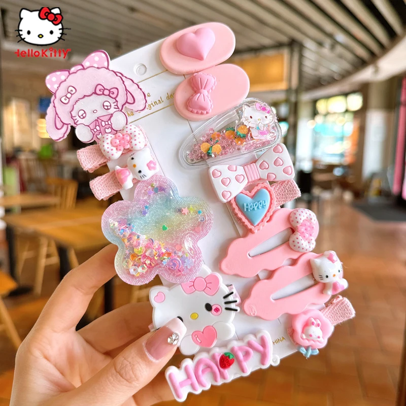 

14PCS Sanrio Hello Kitty Hair Clip Cute Kuromi Children Hair Clip Sweet Kids Cartoon Girls Favorite Hair Accessories Kawaii Gift