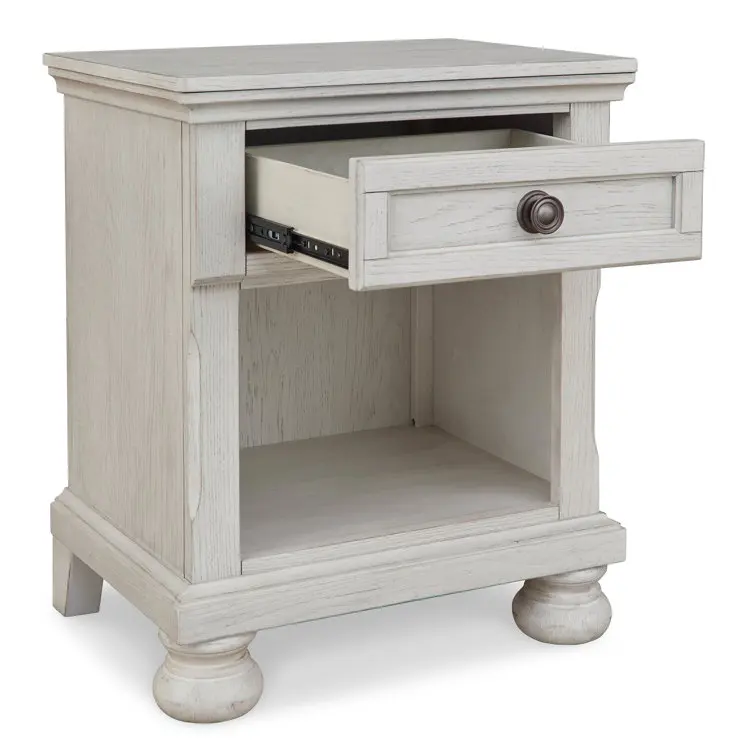 Wood Night Stand Antique White Drawer Nightstand  for Bedroom