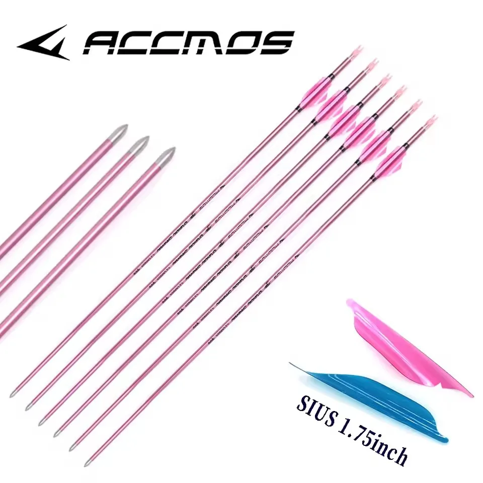 accmos-frecce-in-carbonio-albero-rosa-spine500-600-700-800-900-1000-id42mm-frecce-a-palette-ad-ala-rotante-per-tiro-con-l'arco-caccia-da-tiro-all'aperto