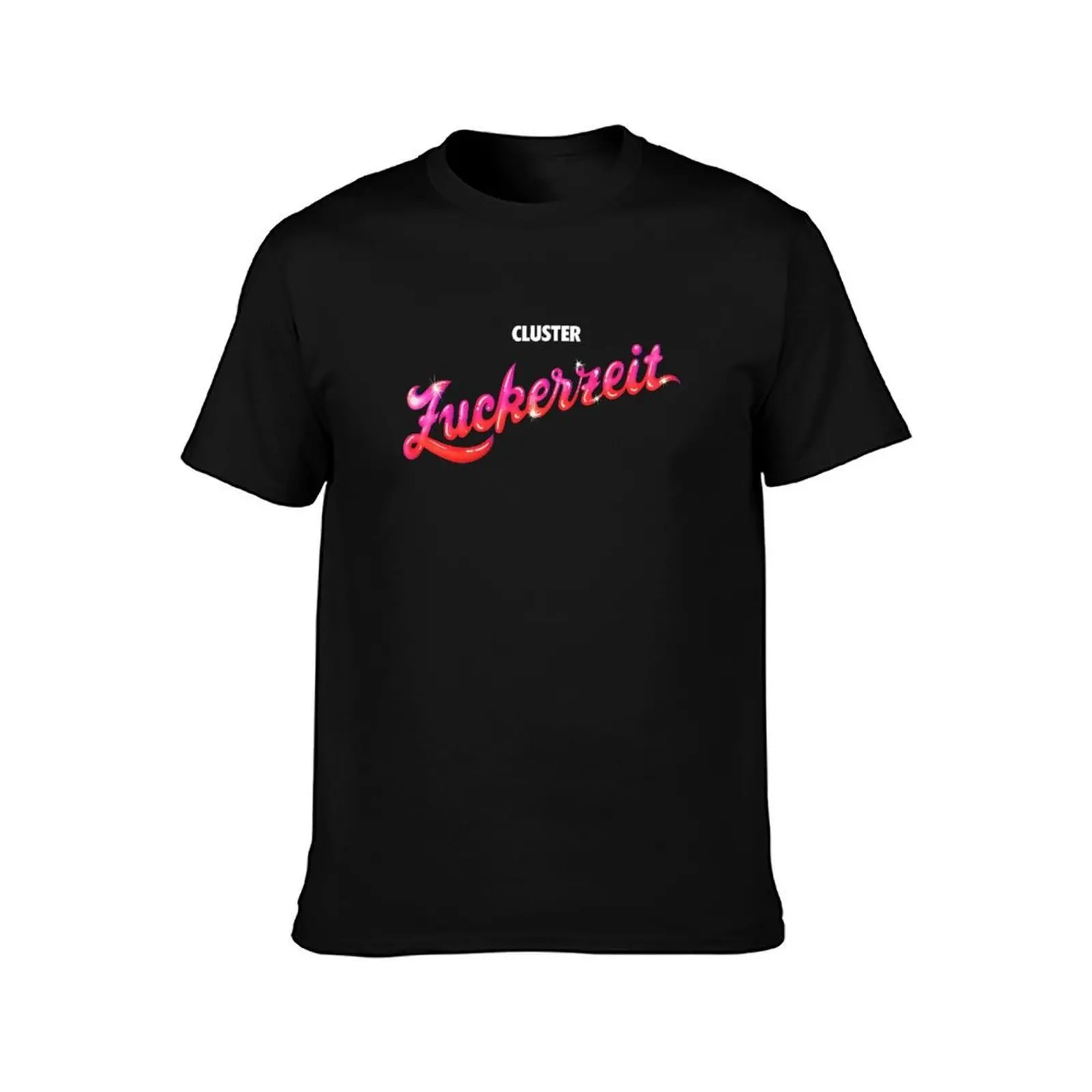 Cluster - Zuckerzeit T-Shirt, Summer Casual Cotton Tee, Oversized Streetwear Tops, Vintage Graphic Print, Loose Fit Short Sleeve