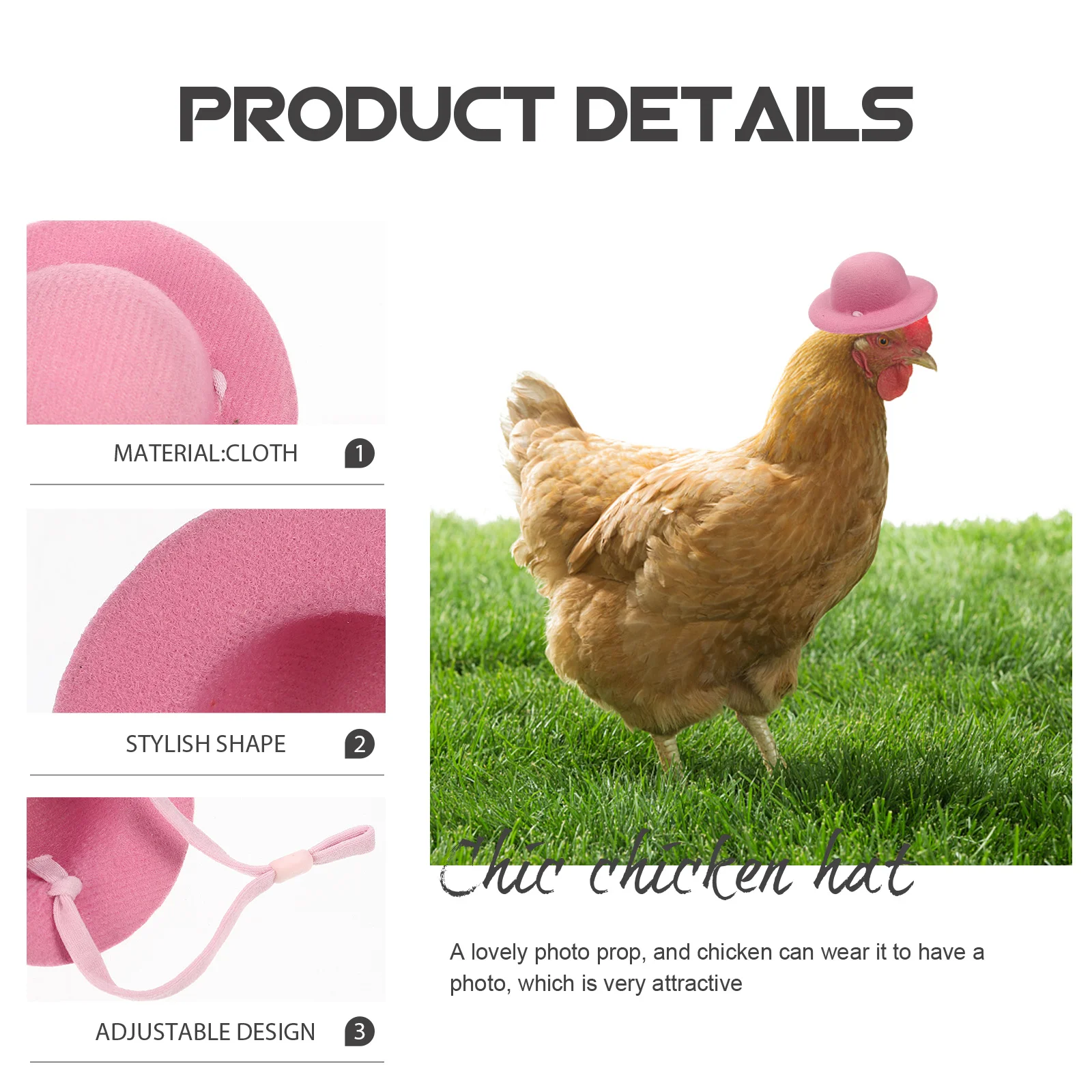 

6Pcs Adjustable Pet Chicken Hats Tiny Pet Hats for Small Animals Decorative Lovely Hen Hat Photo Prop Lovely Parrot Hat
