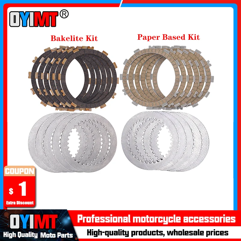 

Motorcycle Accessories Clutch Friction Plates & Steel Plates Disc Kit For Kawasaki KL250 KLR250 1985-2005 13088-1057 13089-1073