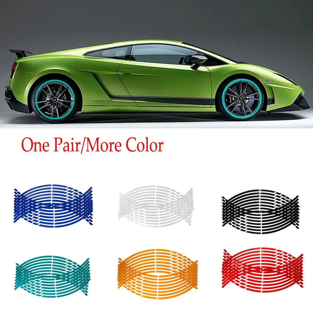 Auto Wheel Decoration Accessories Wheel Sticker Tire Strips Reflective Rim Tape Motorbike  Decals