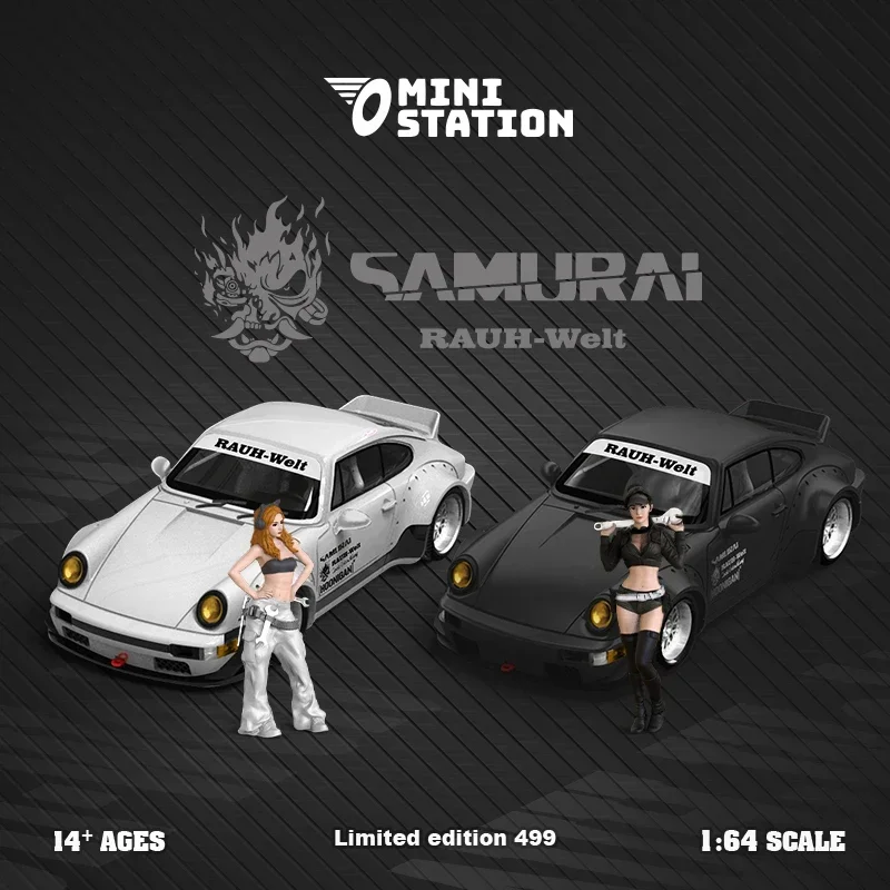 

MiniStation 1:64 RWB 964 Ducktail SAMURAI Diecast Diorama Car Model Collection Toys Time Micro