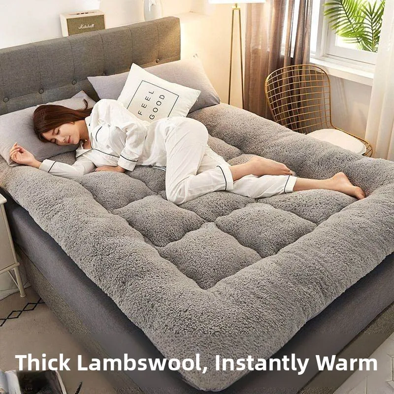 Thickened Lamb Velvet Mattress Soft Pad Home Use Tatami Dormitory Single Student Bedroom Sponge Bed Mat Cover
