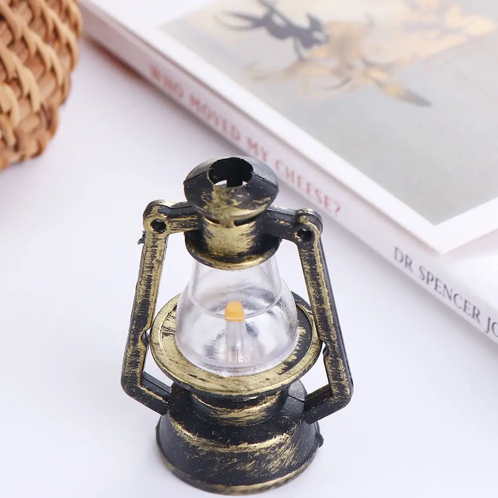 1:12 1:6 Scale Miniature Oil Lamp Dollhouse Accessories Mini Kerosene Lantern Doll House Decor Scene Ornaments Pretend Play