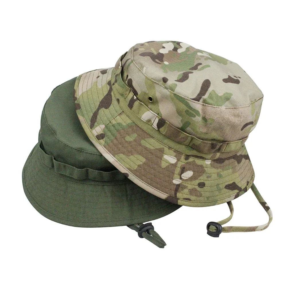 Tactical Camouflage Boonie Hats Summer Bucket Hat Men Women Outdoor Hunting Hiking Fishing Climbing Cap Fashion Flat Hats