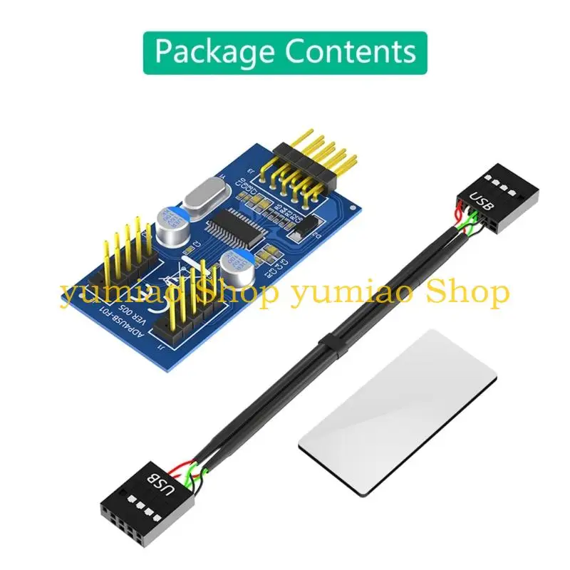 587B 30cm USB2.0 9Pin Female to Two Female Header Splitter Cable for Enhanceds Motherboards Connectivitys