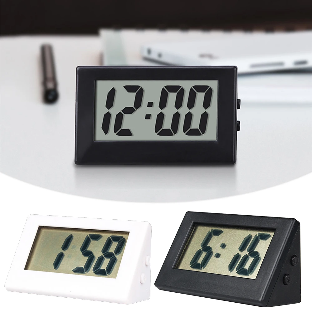 Montre électronique Simple pour chambre à coucher, petite montre Portable, grand mot, Table d'étudiant, silencieuse, horloge de bureau, Mini écran LCD numérique, 1 pièce