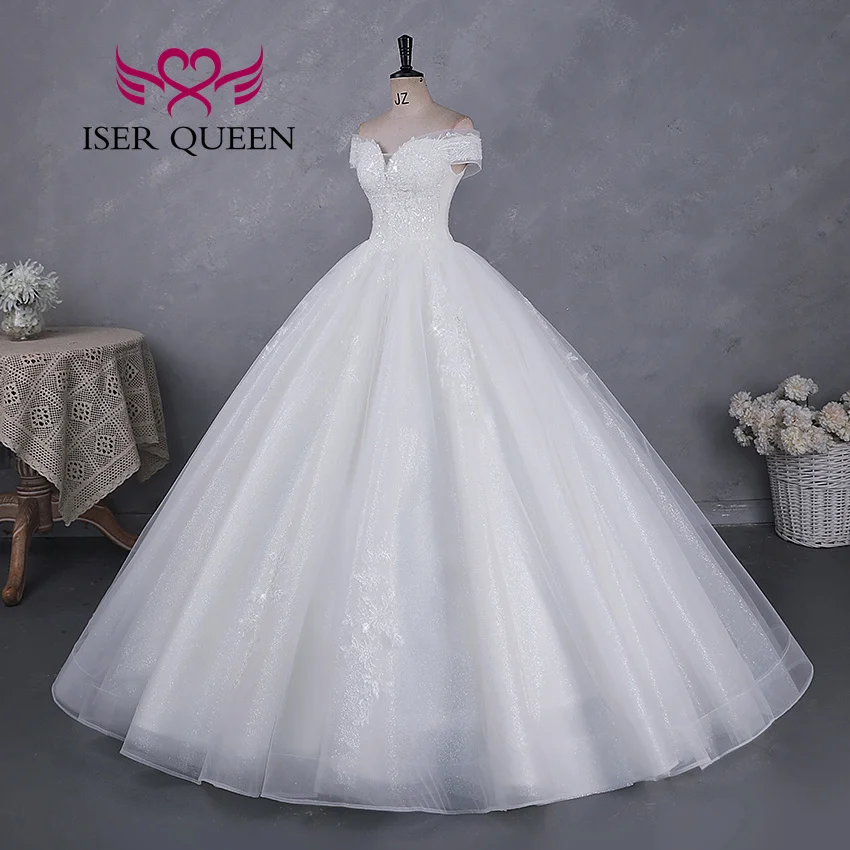Customized Off The Shoulder Small Pearls Beaded Lace Quality Wedding Dresses 2025 New Shiny Tulle Bright Bridal Gown WX0460 image 3