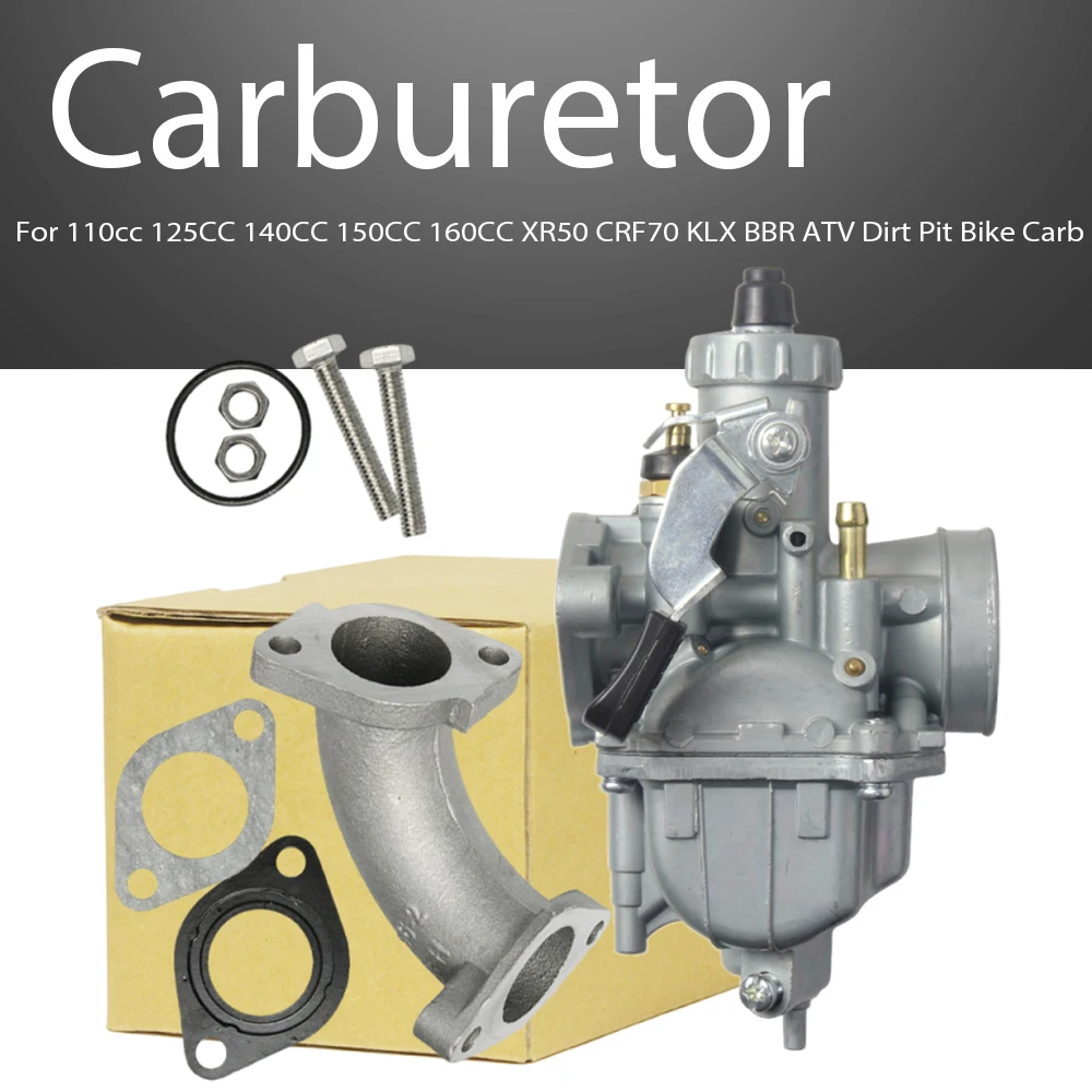 

VM22 26mm Carburetor Mikuni With Manifold For 110cc 125CC 140CC 150CC 160CC XR50 CRF70 KLX BBR ATV Dirt Pit Bike Carb
