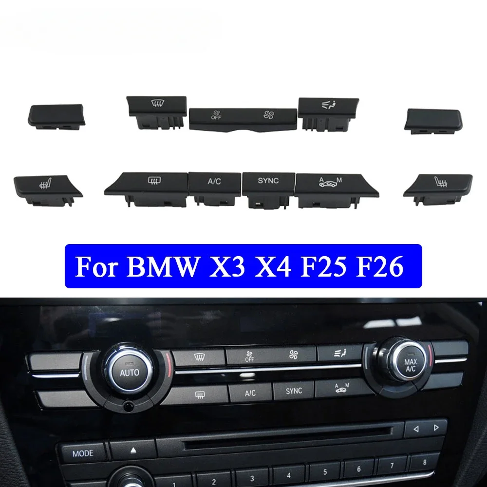 

Car Dashboard Air Conditioning AC Vent Volume Control Button Key Caps Set Replacement For BMW X3 X4 F25 F26 2013-2018