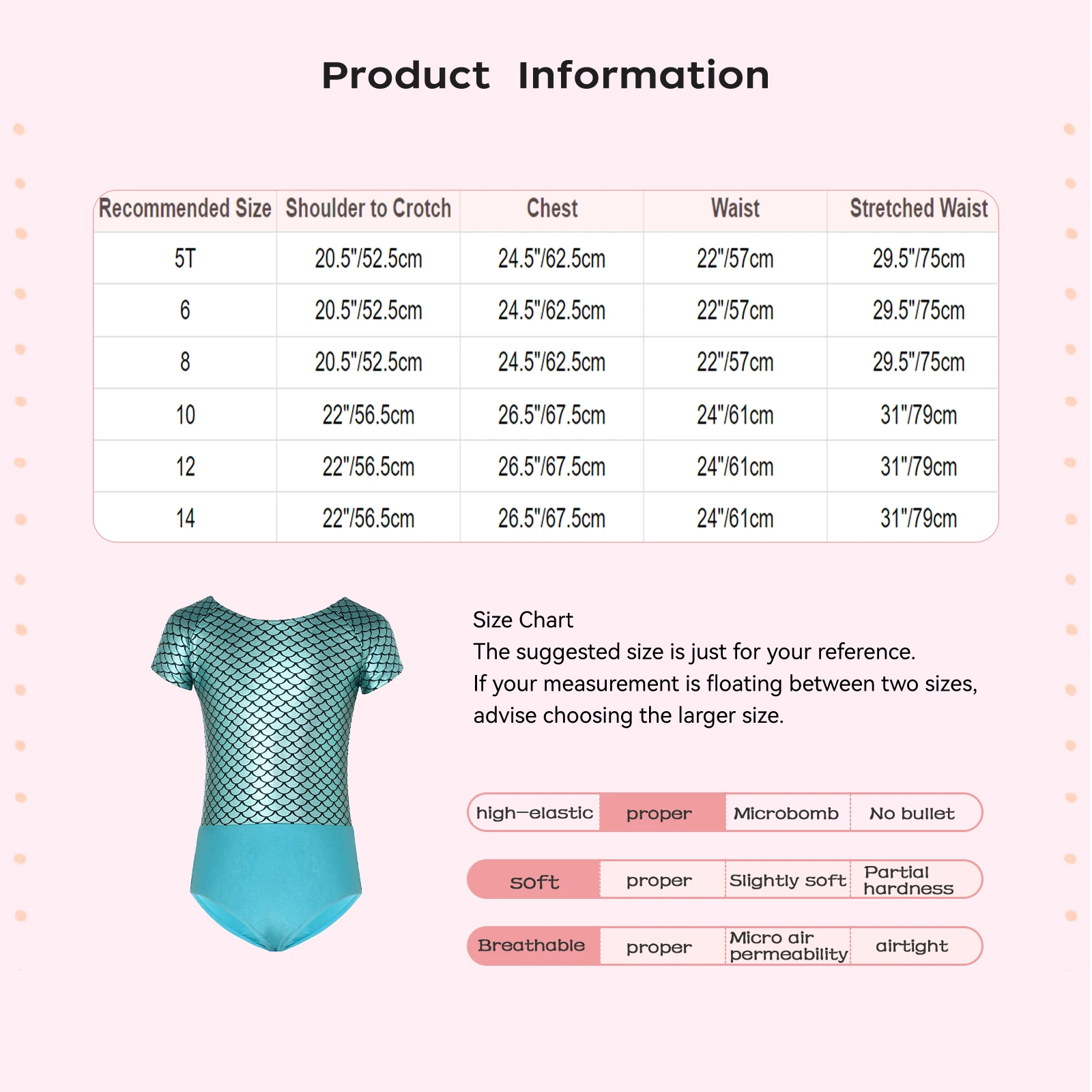 أطفال بنات مقياس السمك المعدني طباعة ثياب الباليه قصيرة الأكمام Bowknot انقطاع الظهر داخلية لأداء الرقص الجمباز