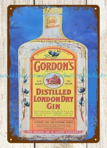 Gordon's Distilled London Dry Gin metal tin sign wall posters online