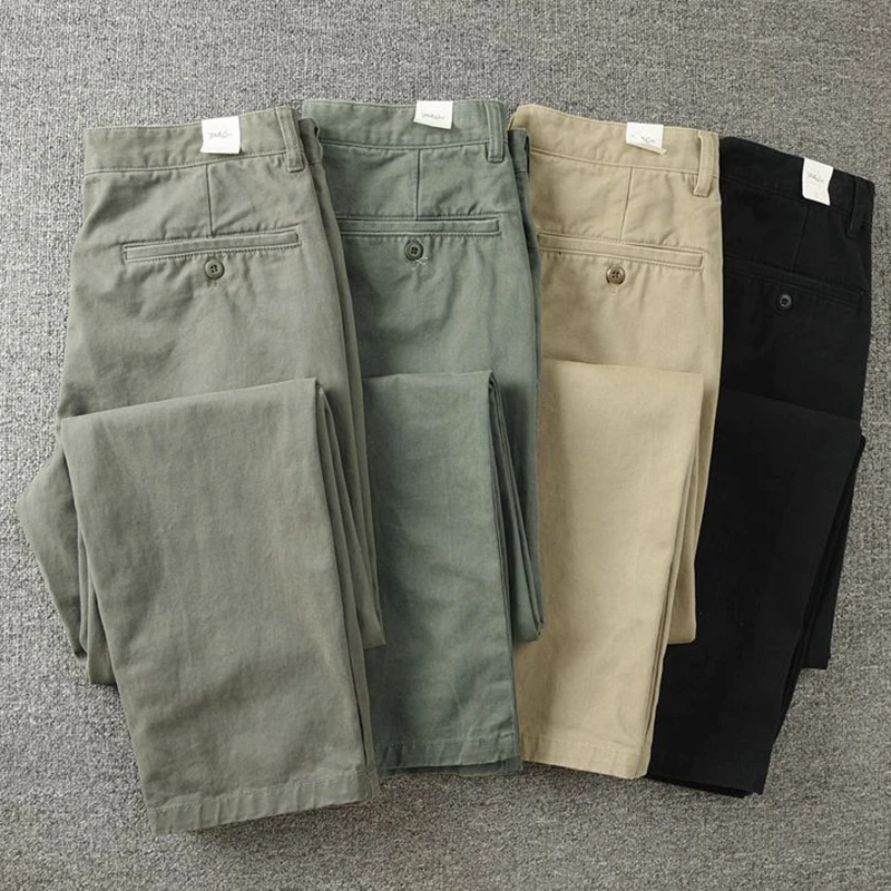 

Мужские рабочие брюки из чистого хлопка в американском ретро-стиле, весна-осень, универсальные, прямые, свободные, повседневные