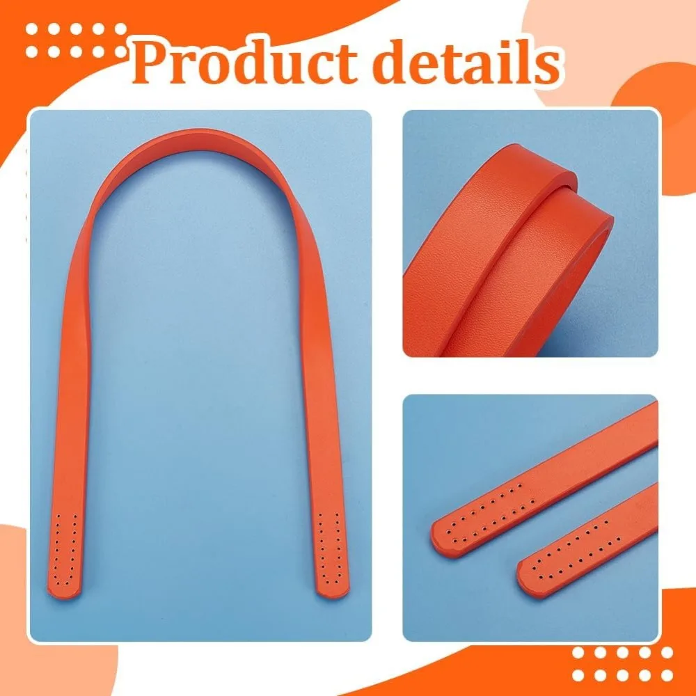 24 Inch Leather Bag Strap 2pcs Sew on Purse Handles 0.7 Inch Wide Short Handbag Strap Orange Leather Bag Handle Replacement