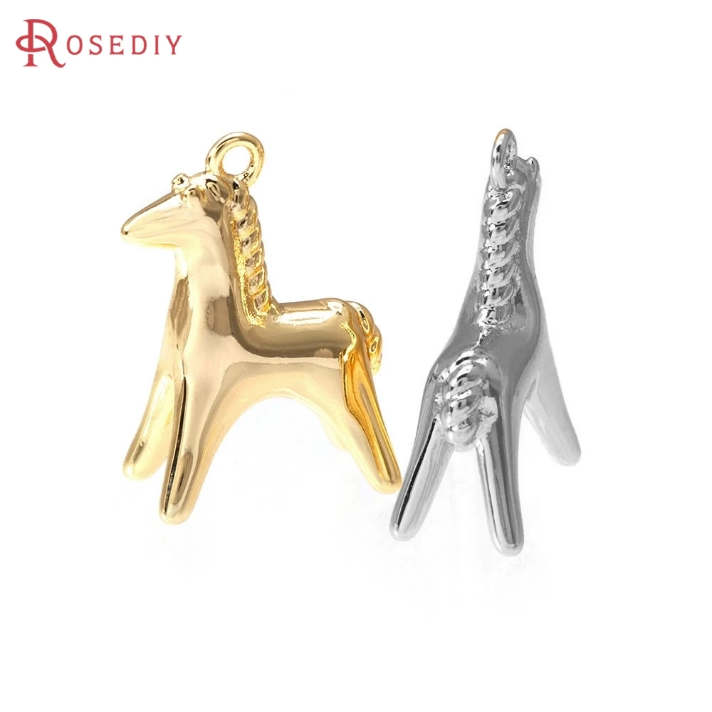 

6PCS 18K Gold Color Brass Horse Charms Pendants High Quality Diy Necklace Earrings Jewelry Accessories Making Supplies