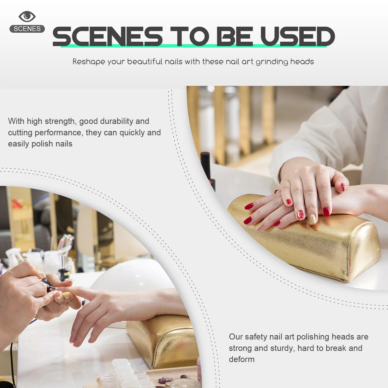 10 pezzi testine per lucidatura per nail art testine per manicure di alta qualità rimuovi la pelle morta punte professionali veloci per trapano per unghie compatte