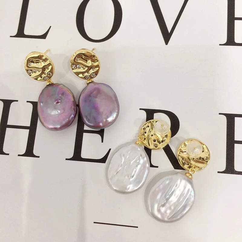 

Natural Baroque Pearl Earrings S925 luxury shaped Women Pearl Earrings Fashion Banquet Accessories 080110