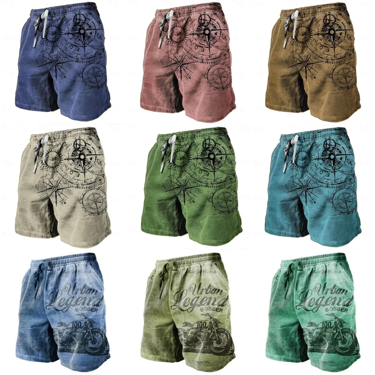 Men's Beach Pants Heavy Shaped Motorcycle 3D Printed Shorts Men Summer Breathable Shorts Fitness Street Shorts Men's Ropa Hombre