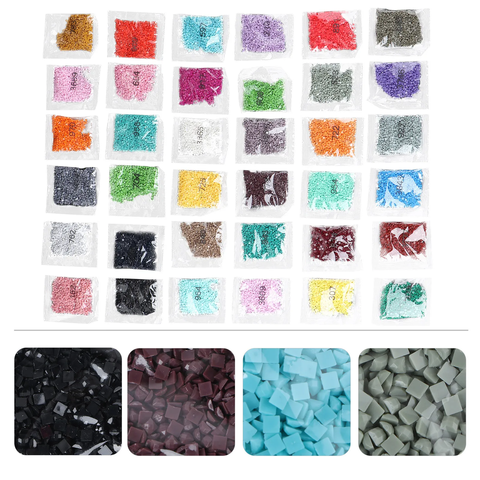 

5D Full Drill Square Resin Beads Kit for DIY Rhinestone Art Craft Supplies Decorative Handmade Mosaic Tools