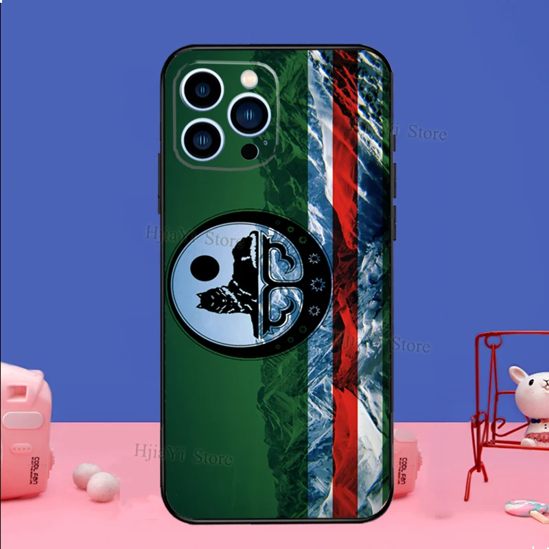 Chechnya Wolf Chechen Flag Case For iPhone 16 15 13 11 14 Pro Max 12 Mini Plus XR X XS Max Silicone Phone Cover