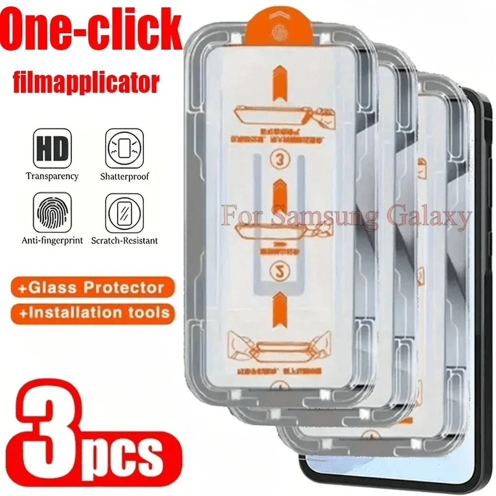 3Pcs 4K Ultra HD Tempered Glass Screen Protectors for Samsung Galaxy A55 A54 A53 A35 A15 A25 A13 A14 5G Easy Installation Glass