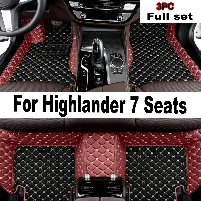 

Car Floor Mats For Toyota Highlander (Hybrid/Petrol)7 Seats 2022 2023 Auto Foot Pads Auto Carpet Cover Interior Accessories