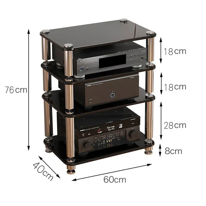 DK-01 الزجاج المقسى صدمة مضاعف الصوت T لو KTV TV C inet الصوت C inet القدم مسمار الرف السلطة أمبير رف AV المعدات #6