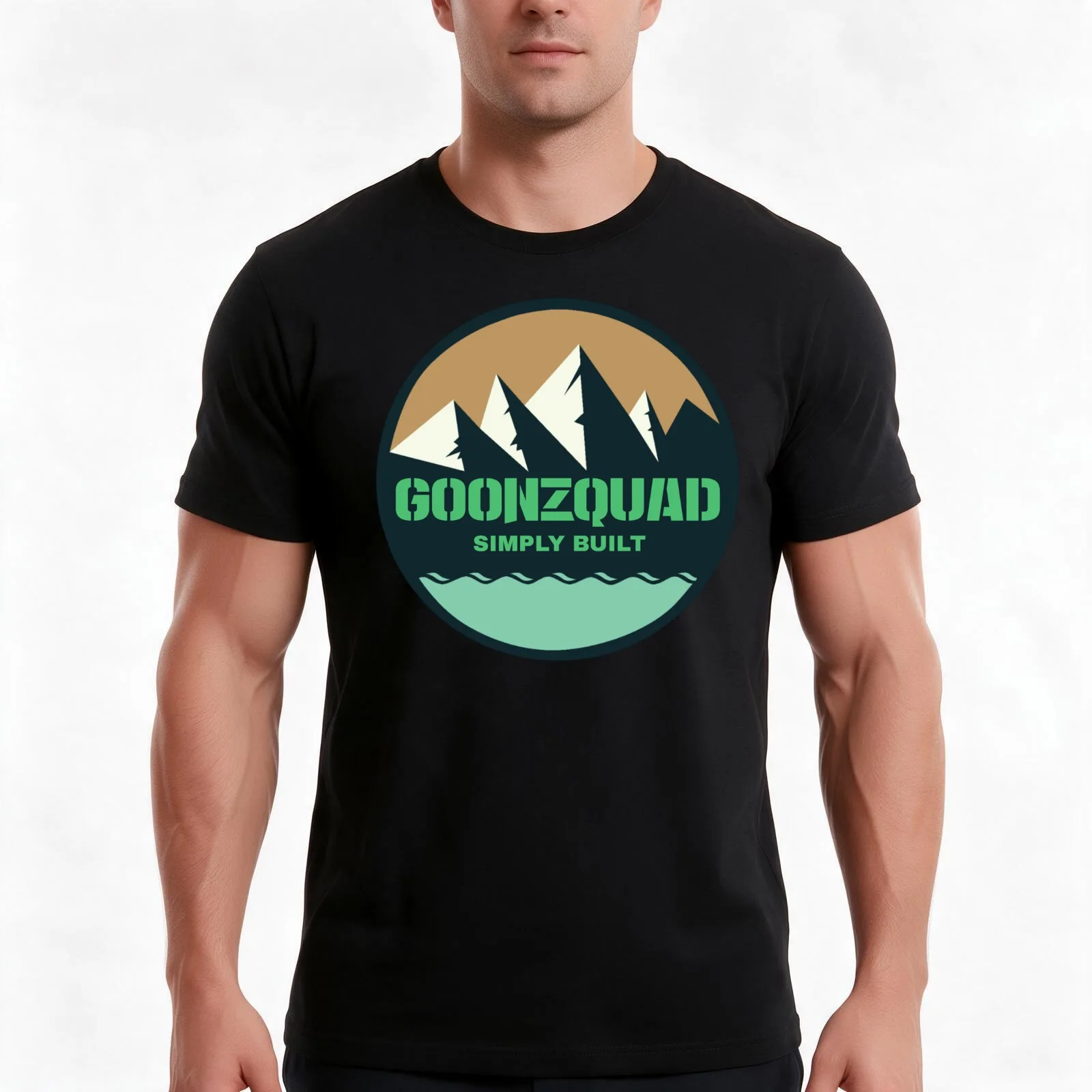 goonzquad simply built T-Shirt, Summer Casual Cotton Tee, Oversized Streetwear Tops, Vintage Graphic Print, Unisex Men Women