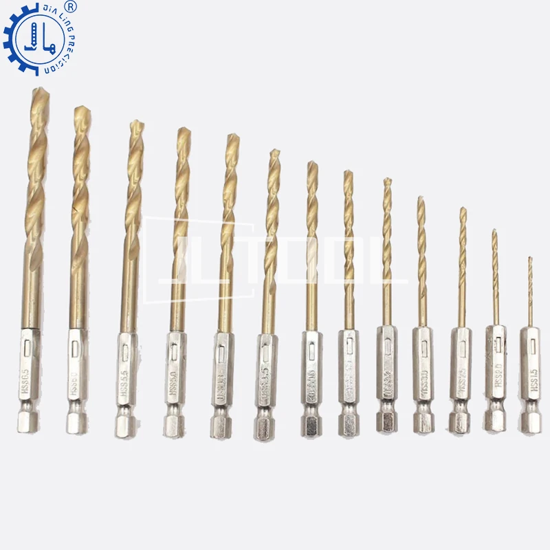 13pc/set Hexagonal Shank Twist Drill Bit 1/1.5/2/2.5/3mm Titanium Carbide Cobalt High Speed Steel 4241 Drill Bits