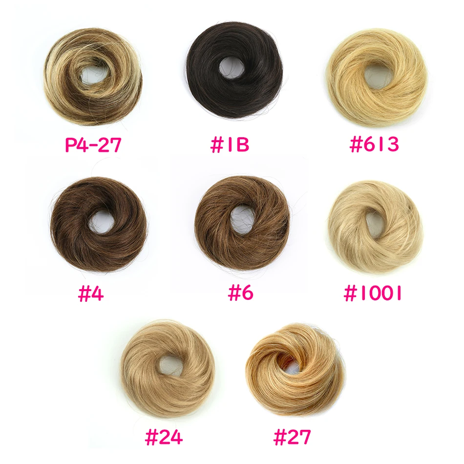 Human Hair Bun Extensions 100% Donut Chignon Ponytail Hair Extensions Remy Hairpiece Real Natural Human Hair Hair Bun For Women