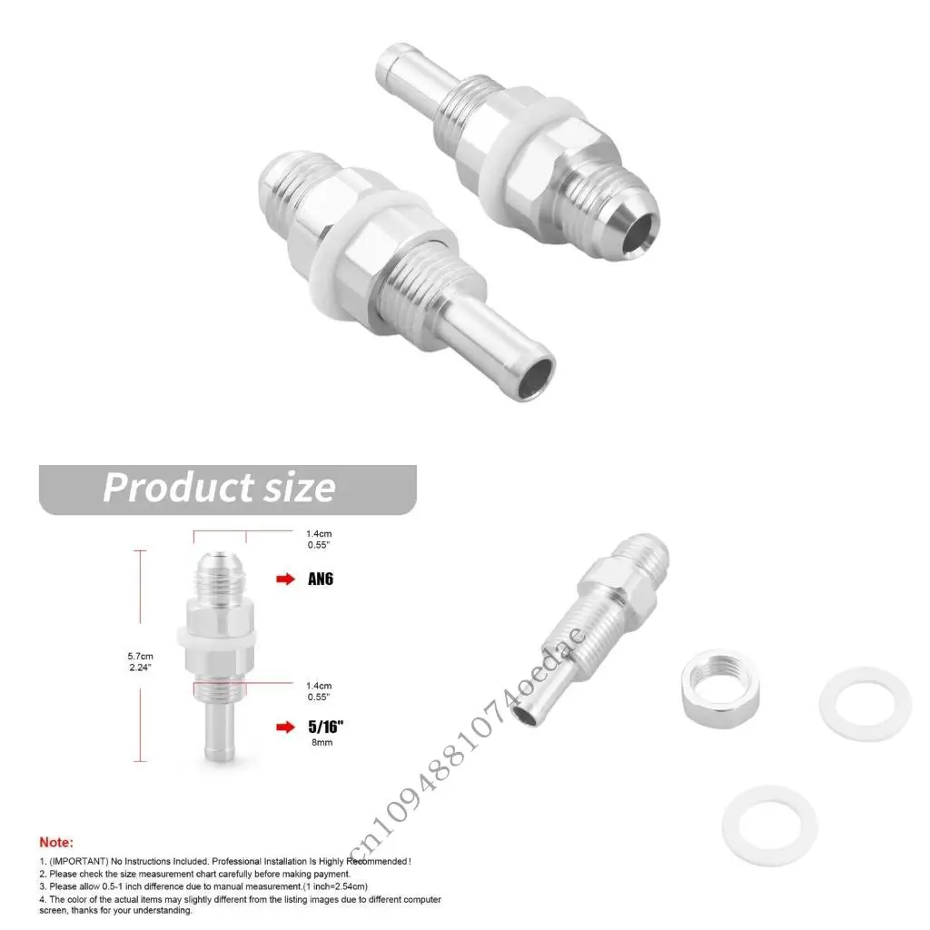 AN6 To 5/16 Inch Push On Adapter With PTFE Seal For consistent Transfer In hard Conditions
