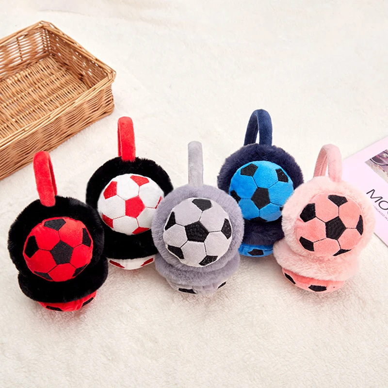 Cute Kids Football Earmuffs Winter Outdoor Travel Cold-proof Ear Cap Warmer Thickened Warm Ear Muffs for Baby Boy Girl Earmuff