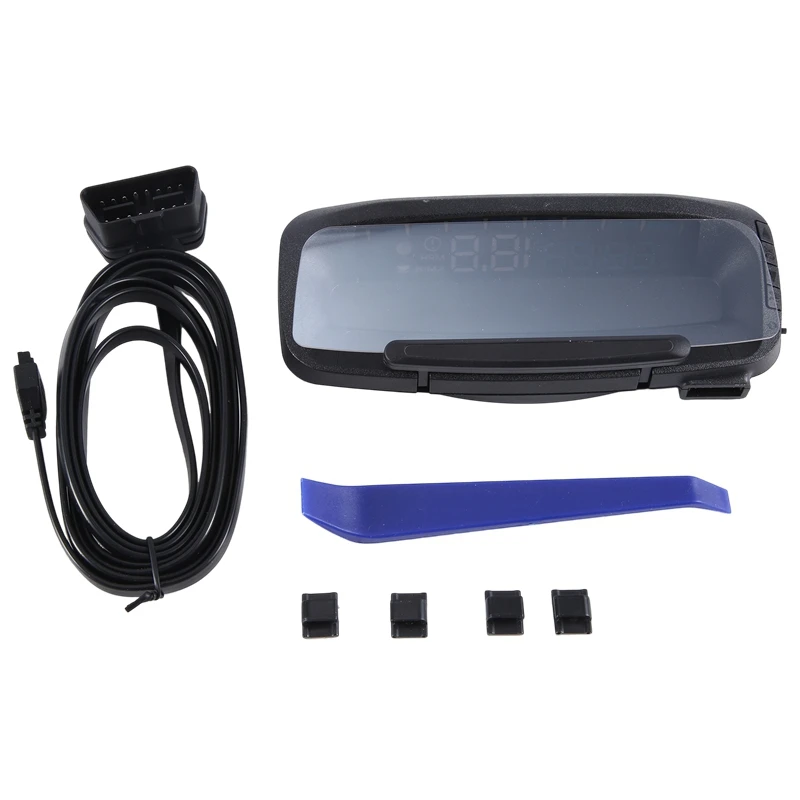 Car Head-Up Display Car HUD Universal OBD2 GPS Speedometer Odometer Black Easy Install