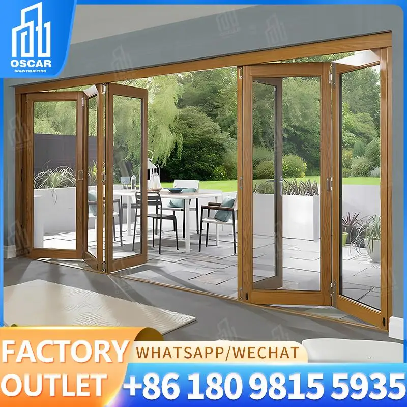 

Customizable EuropeanStyle DoubleFolding Door for Commercial Spaces Factory Direct Bifold Door