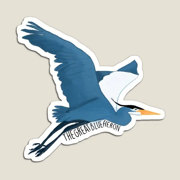 The Great Blue Heron  Magnet Refrigerator Children Decor Stickers Holder Baby Colorful Home Cute Toy Kids Funny