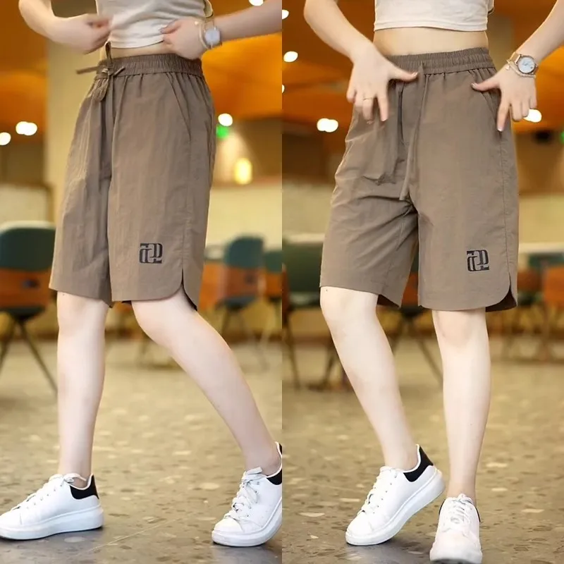 Calzini casual in seta di ghiaccio da uomo estivi sottili larghi sportivi comodi pantaloni a cinque quarti gamba dritta a vita media gioventù Faion