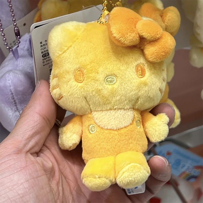 

Saniro Hello Kitty Keychain Doll Cute Yellow Kt Cat Rainbow Style Decoration Hello Kitty Backpack Pendant Accessories Girl Gift