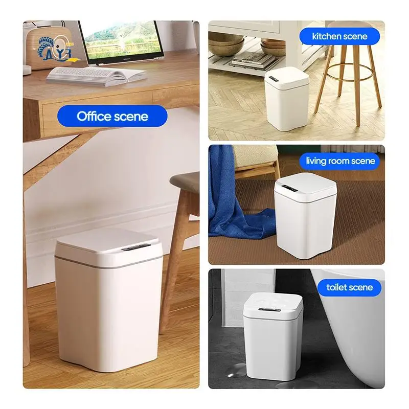 

AY03-Smart Touchless Motion Sensor Trash Can 3.7 Gallons Bathroom Trash Can With Lid Automatic Trash Can For Kitchen