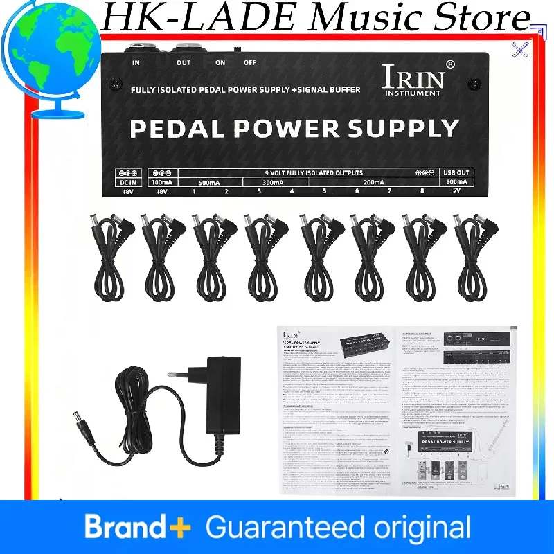 

﻿ IRIN PW-2 PEEDAL Блок питания для педали эффектов с 10-канальной изоляцией, 9 выходов, 5 различных уровней тока, аксессуары для гитары